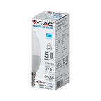 5.5W Żarówka LED C35 / Chip SAMSUNG / Barwa:6400K / Trzonek:E14 / Ściemniana