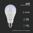 17W Żarówka LED A65 / Chip SAMSUNG / Barwa:6400K / Trzonek:E27 / Ściemniana