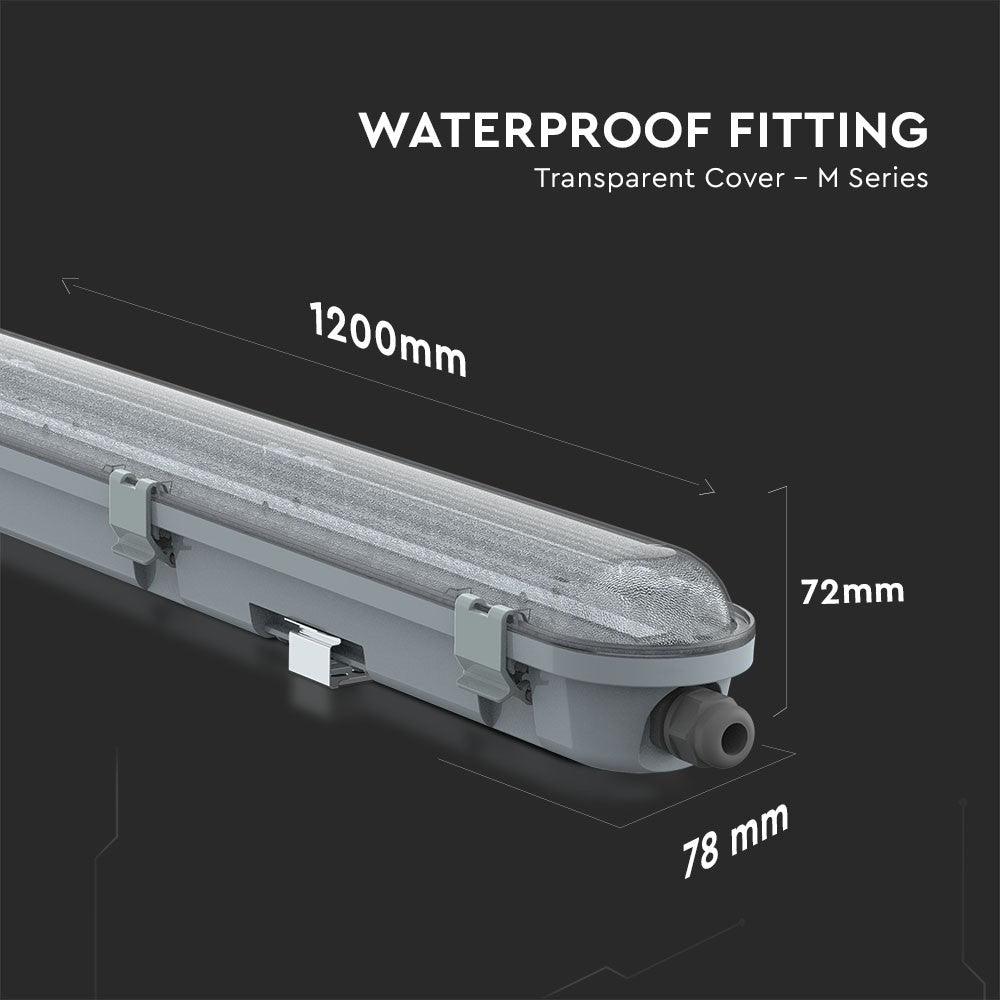 36W Lampa hermetyczna 120cm / Chip Samsung / Klosz Transparentny / Barwa:4000K
