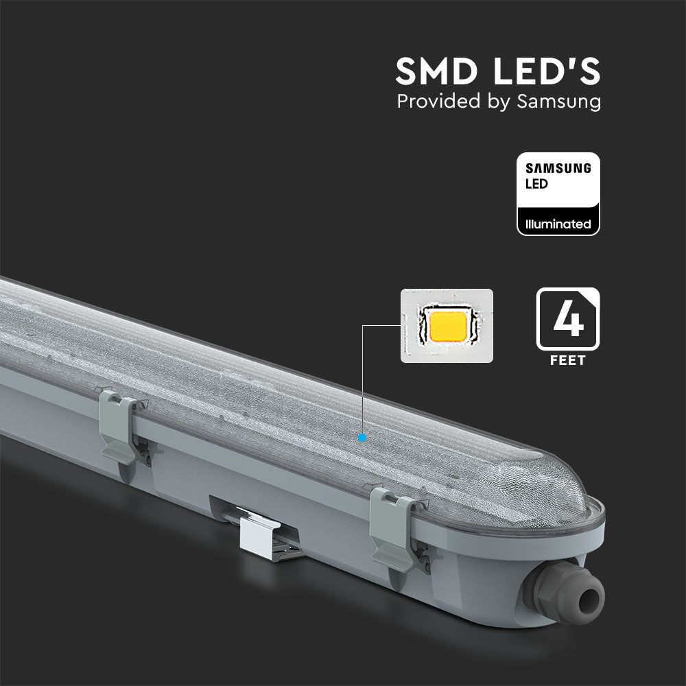 36W Lampa hermetyczna 120cm / Chip Samsung / Klosz Transparentny / Barwa:4000K