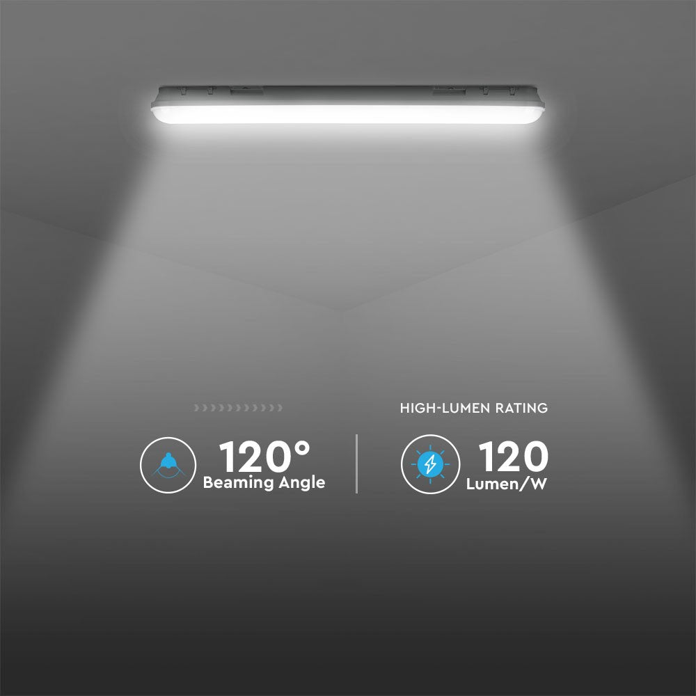 36W Lampa hermetyczna 120cm / Chip Samsung / Klosz Transparentny / Barwa:6400K
