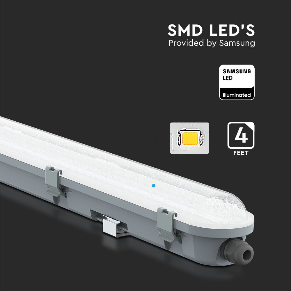 36W Lampa hermetyczna 120cm / Chip Samsung / Klosz Mleczny / Barwa:4000K
