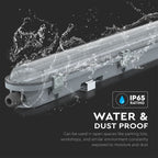 18W Lampa hermetyczna 60cm / Chip Samsung / Klosz Transparentny / Barwa:6400K