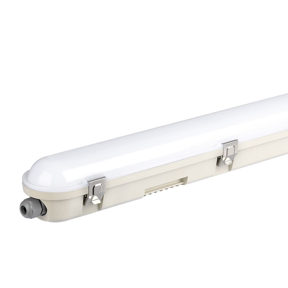 48W Lampa hermetyczna 150cm/ Chip Samsung / Moduł awaryjny 3H /Klosz Mleczny / Klipsy: stal nierdzewny / Barwa:4000K