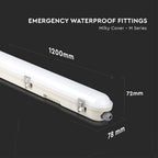 36W Lampa hermetyczna 120cm/ Chip Samsung / Moduł awaryjny 3H /Klosz Mleczny / Klipsy: stal nierdzewny / Barwa:6400K