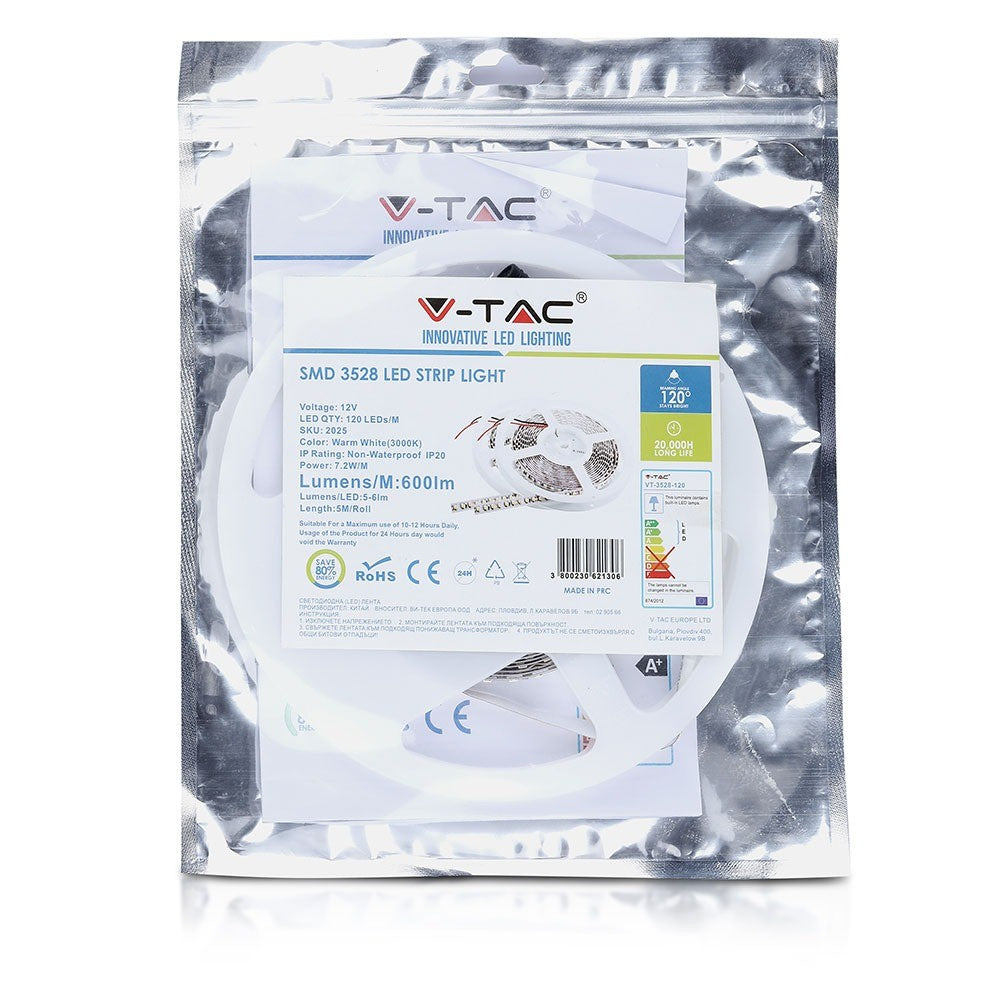 7.2W Taśma LED / Barwa:3000K / IP20 / Rolka:5m
