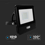 20W Naświetlacz LED SMD z czujnikiem ruchu / Chip SAMSUNG / Przewód: 1m / Barwa:4000K / Obudowa: Czarna