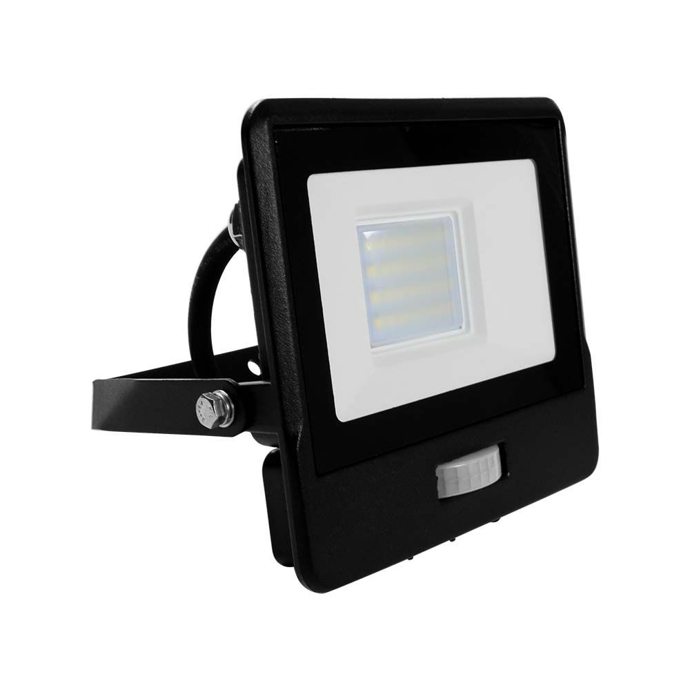 20W Naświetlacz LED SMD z czujnikiem ruchu / Chip SAMSUNG / Przewód: 1m / Barwa:3000K / Obudowa: Czarna