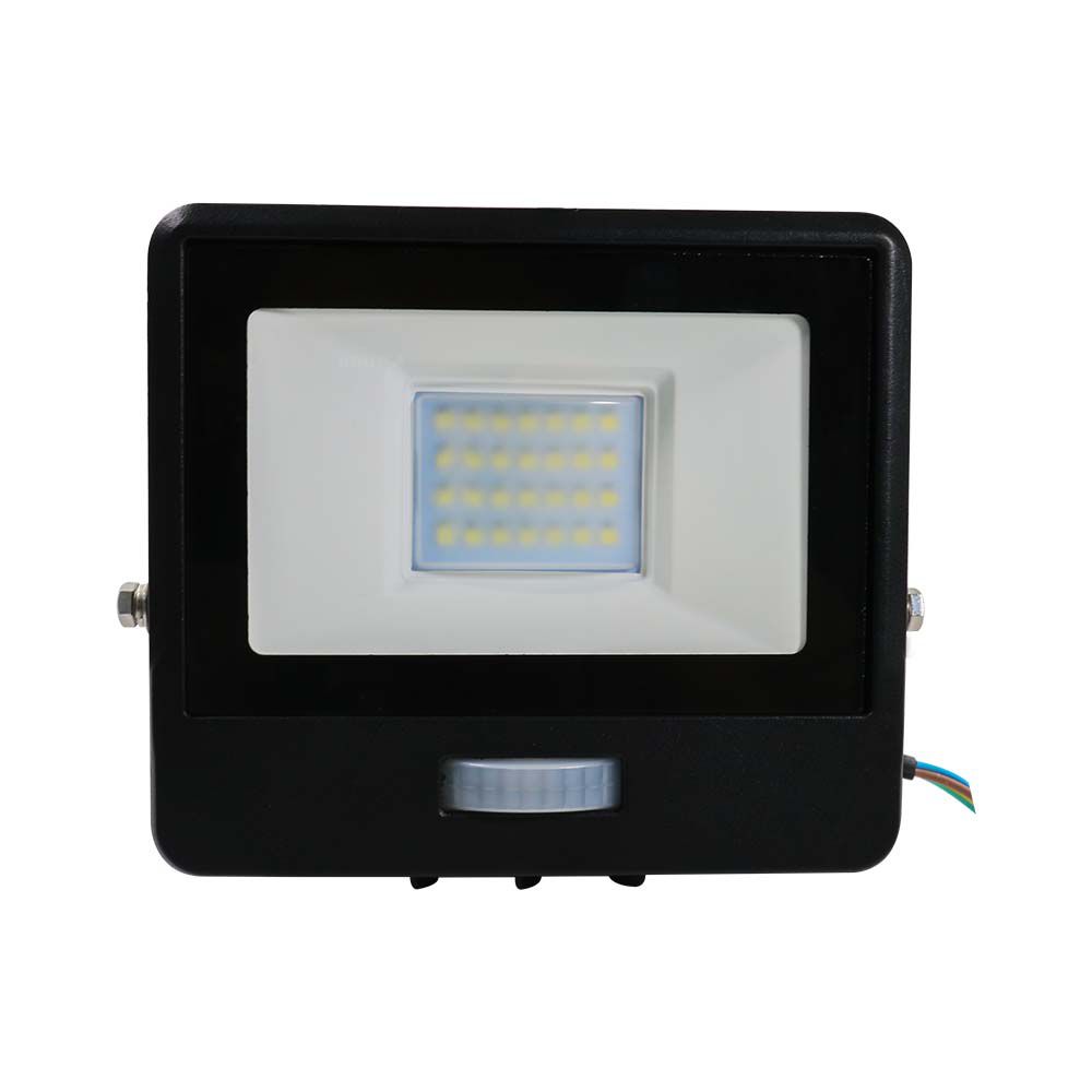 20W Naświetlacz LED SMD z czujnikiem ruchu / Chip SAMSUNG / Przewód: 1m / Barwa:3000K / Obudowa: Czarna