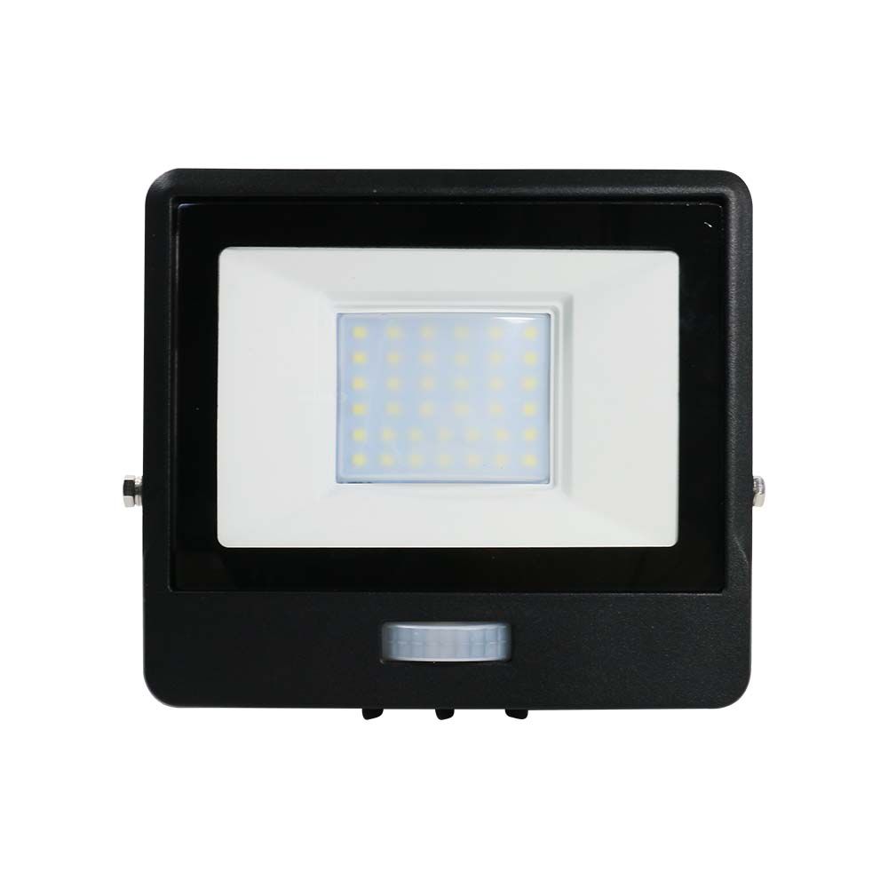 30W Naświetlacz LED SMD z czujnikiem ruchu / Chip SAMSUNG / Przewód: 1m / Barwa:4000K / Obudowa: Czarna