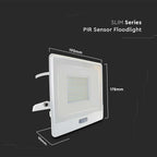 50W Naświetlacz LED SMD z czujnikiem ruchu / Chip SAMSUNG / Przewód: 1m / Barwa:4000K / Obudowa: Biała
