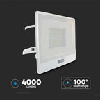 50W Naświetlacz LED SMD z czujnikiem ruchu / Chip SAMSUNG / Przewód: 1m / Barwa:6500K / Obudowa: Biała