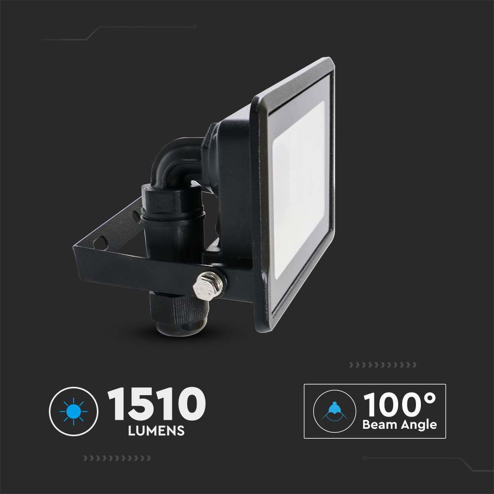 20W Naświetlacz z mufą kablową / Chip SAMSUNG / Barwa:6500K / Obudowa: Czarna