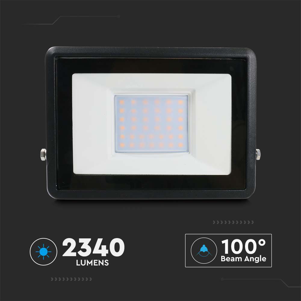 30W Naświetlacz z mufą kablową / Chip SAMSUNG / Barwa:4000K / Obudowa: Czarna