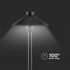 7W Słupek ogrodowy / Chip Samsung / Barwa:4000K / Obudowa: Aluminium / Wysokość: 53cm / IP44 / Kolor: Czarny