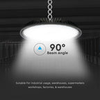 150W Oprawa Highbay LED ( Zasilacz SAMSUNG ) / Barwa:6500K/ Obudowa: Czarna / Skuteczność 115lm/W