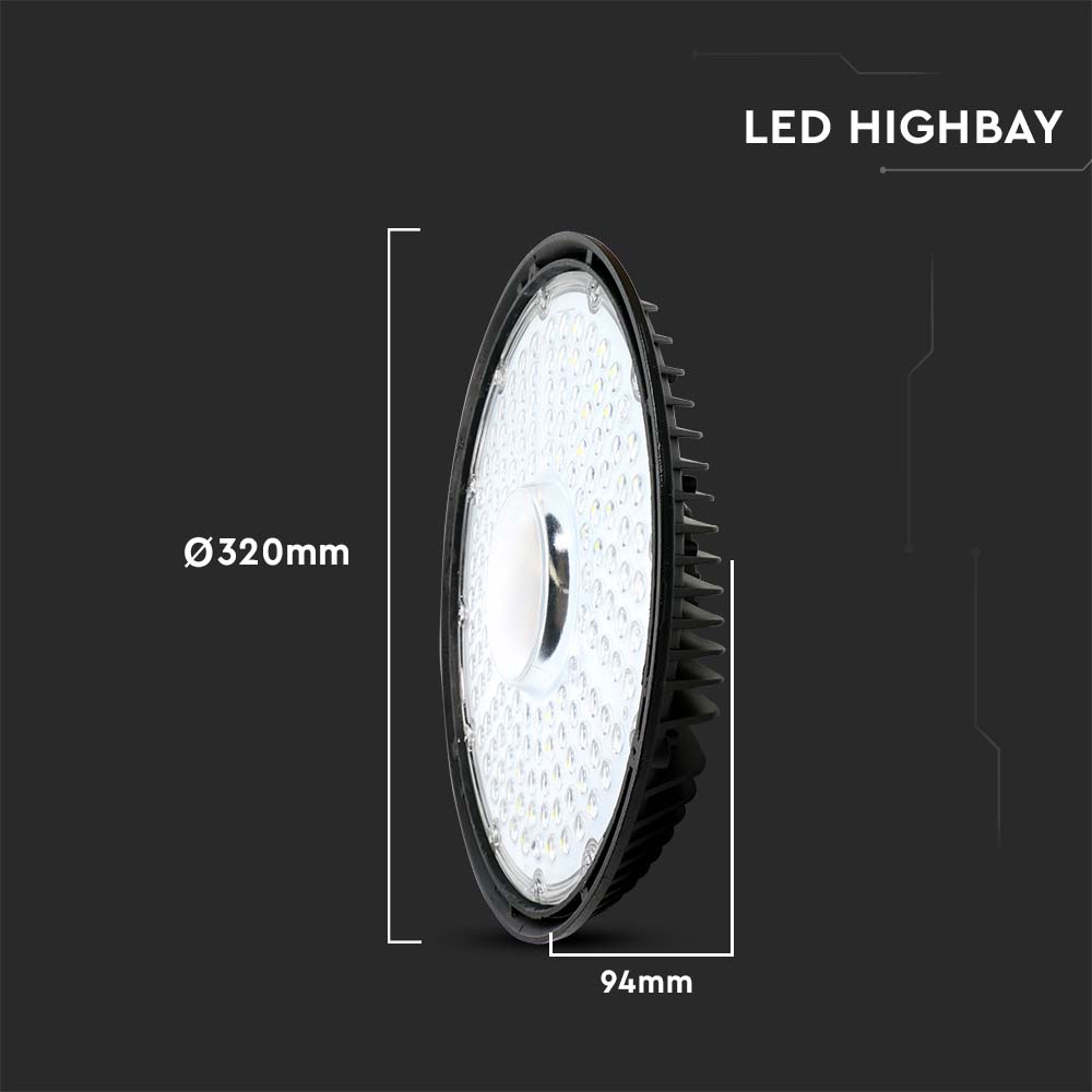 200W Oprawa Highbay LED ( Zasilacz SAMSUNG ) / Barwa:6500K/ Obudowa: Czarna / Skuteczność 115lm/W