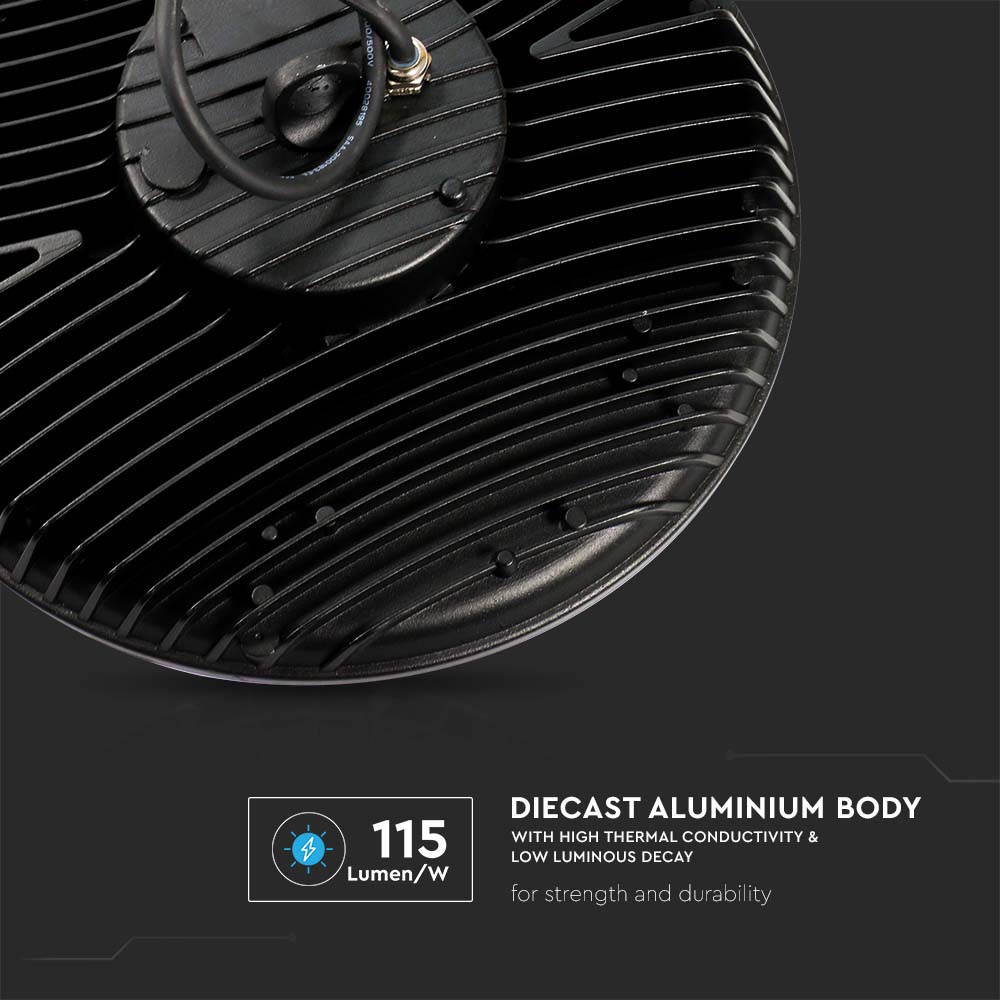 200W Oprawa Highbay LED ( Zasilacz SAMSUNG ) / Barwa:6500K/ Obudowa: Czarna / Skuteczność 115lm/W