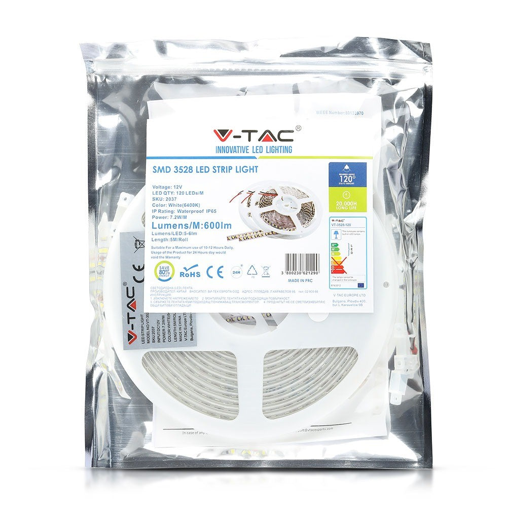 7.2W Taśma LED / Barwa:6000K / IP65 / Rolka:5m