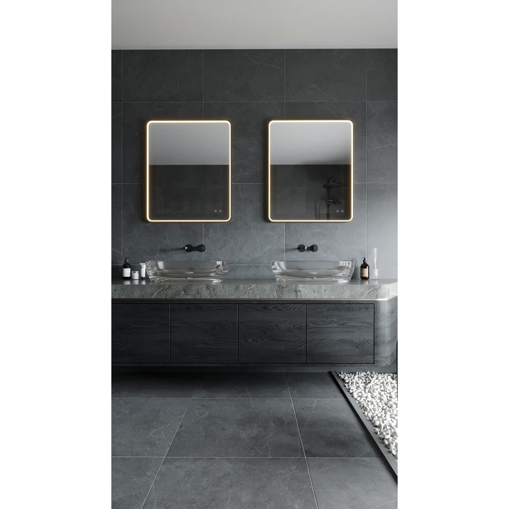 Maxlight Lustro Mirror Prostokąt - Metal + szkło - Czarny szczotkowany W0384