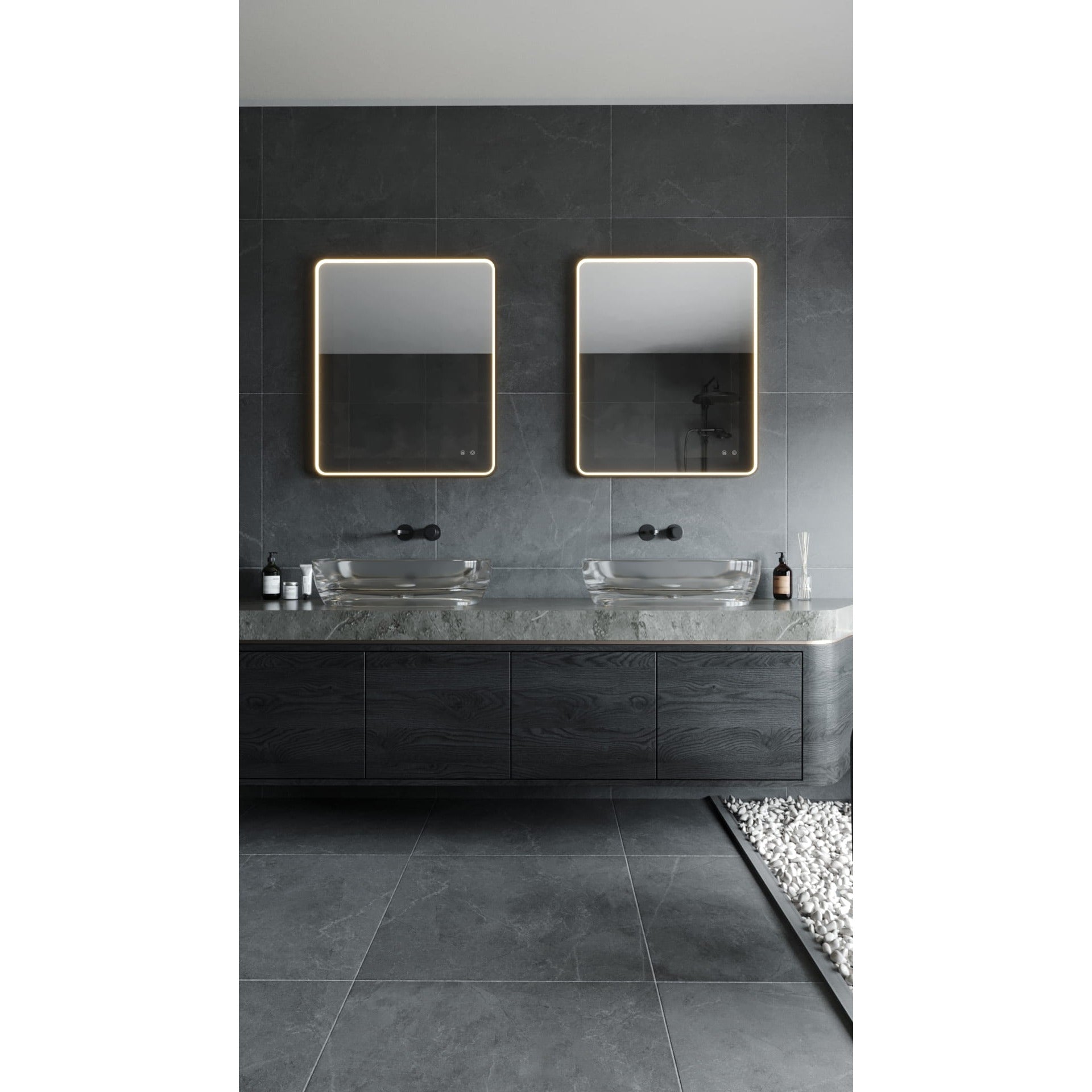 Maxlight Lustro Mirror Prostokąt - Metal + szkło - Czarny szczotkowany W0384