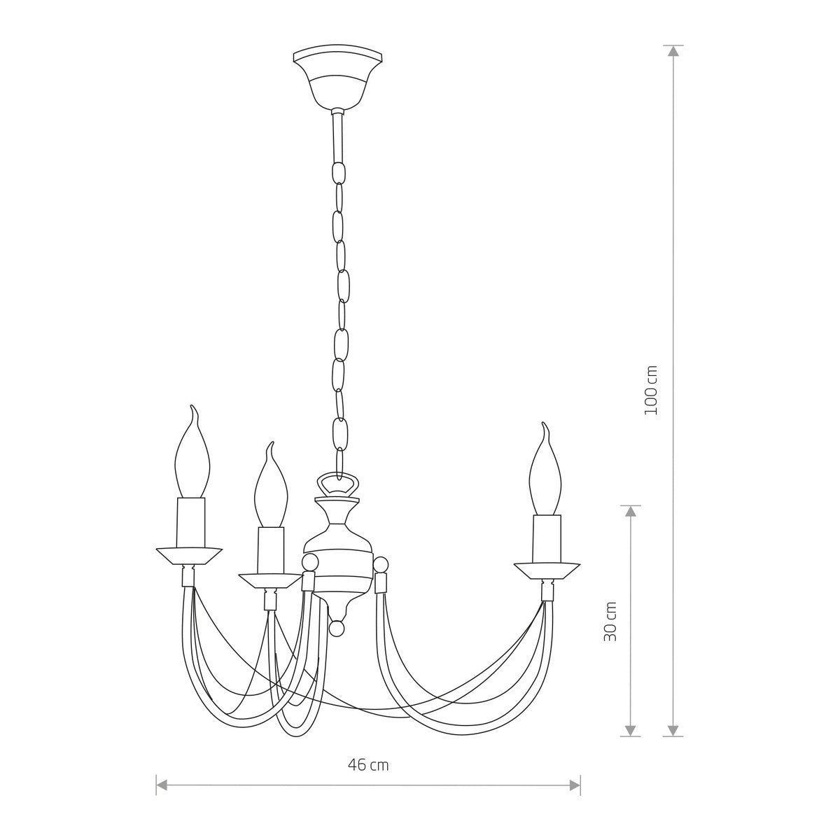 Nowodvorski Żyrandol ARES 10W only LED 50/60Hz - Stal lakierowana - Czarny patynowany złotem I 204