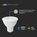 6.5W MR16 Żarówka LED / Chip SAMSUNG / Barwa:4000K / Kąt 110' / Trzonek:G5,3