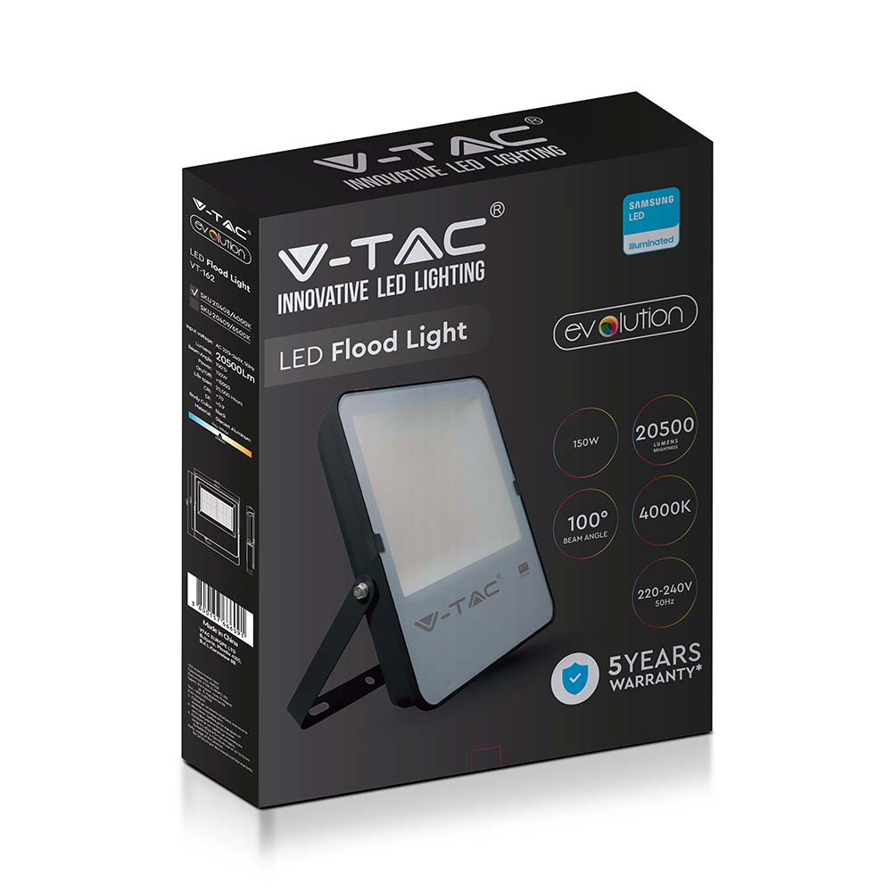150W Naświetlacz LED SMD / Chip SAMSUNG / Barwa:4000K / Obudowa: Czarna / Skuteczność z diody 160lm/W