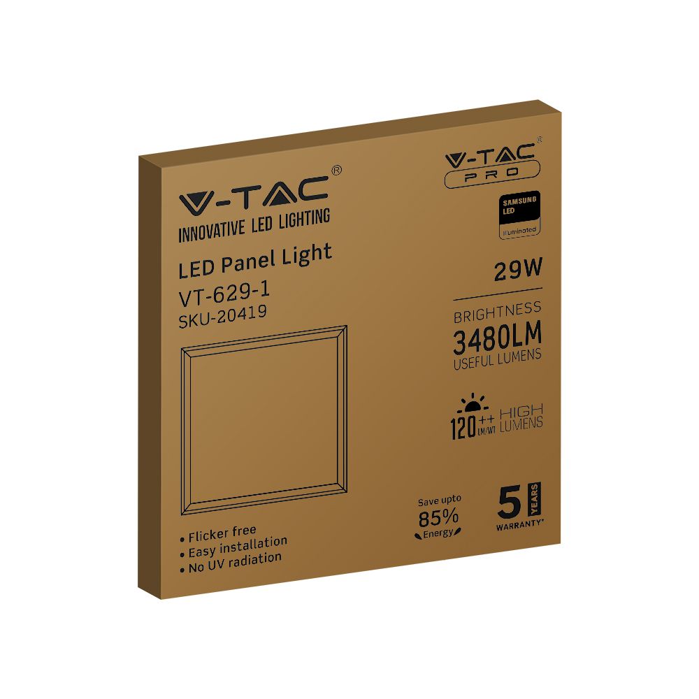 29W Panel LED 600x600mm / Barwa:4000K / HIGH LUMEN / 5 Lat gwarancji / Opakowanie: 6szt.