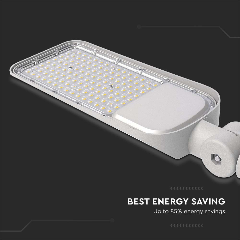 50W Lampa uliczna LED z regulowanym uchwytem / Chip SAMSUNG / Barwa:6500K / Obudowa: Szara