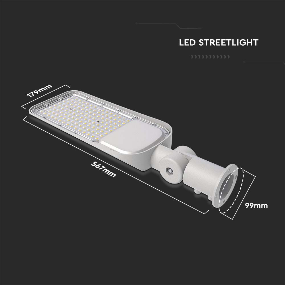 100W Lampa uliczna LED z regulowanym uchwytem / Chip SAMSUNG / Barwa:4000K / Obudowa: Szara