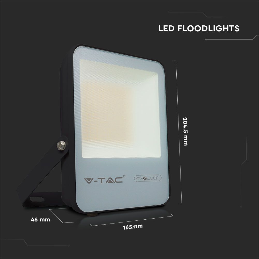 30W Naświetlacz LED SMD / Barwa:6500K / Obudowa: Czarna / Skuteczność z diody 185lm/W