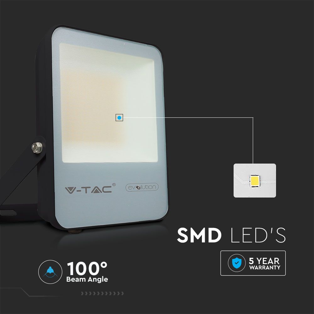 30W Naświetlacz LED SMD / Barwa:6500K / Obudowa: Czarna / Skuteczność z diody 185lm/W