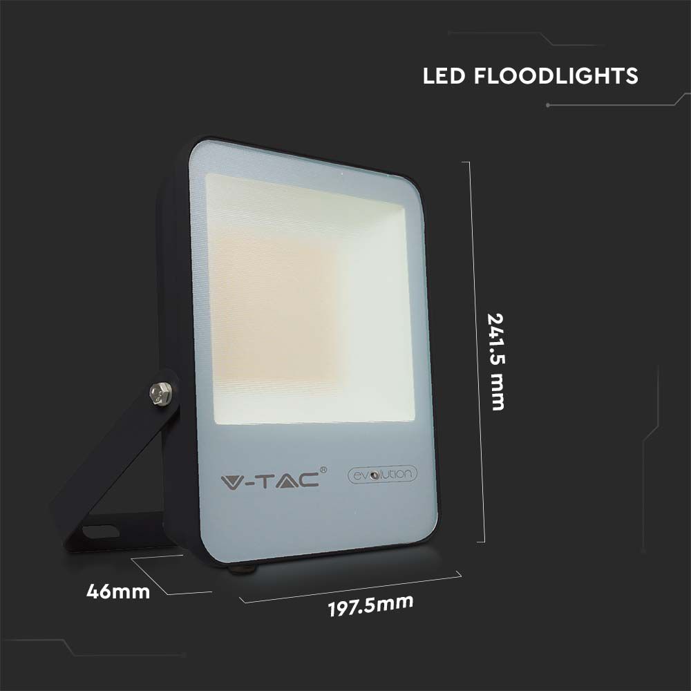 50W Naświetlacz LED SMD / Barwa:6500K / Obudowa: Czarna / Skuteczność z diody 185lm/W