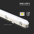 36W Lampa hermetyczna 120cm z czujnikiem ruchu / Chip Samsung /Klosz Mleczny / Klipsy: stal nierdzewny / Barwa:6400K