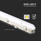 60W Lampa hermetyczna 120cm / Chip Samsung / Klosz Mleczny / Barwa:4000K / Wydajność: 120lm/w