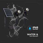 2x1.2W Oprawa ogrodowa + panel solarny / Barwa:3000K / IP65 / Obudowa: Czarny