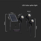 3x1.2W Oprawa ogrodowa + panel solarny / Barwa:3000K / IP65 / Obudowa: Czarny