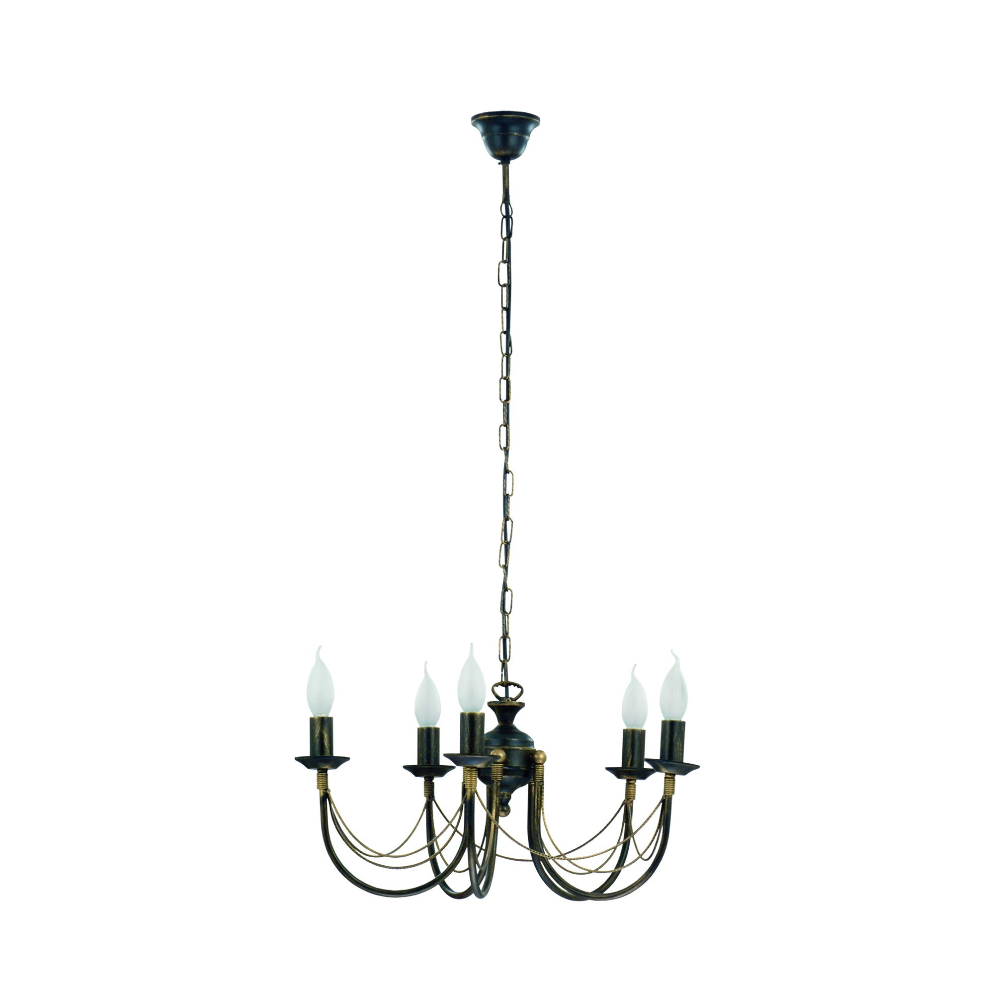 Nowodvorski Żyrandol ARES 10W only LED 50/60Hz - Stal lakierowana - Czarny patynowany złotem II