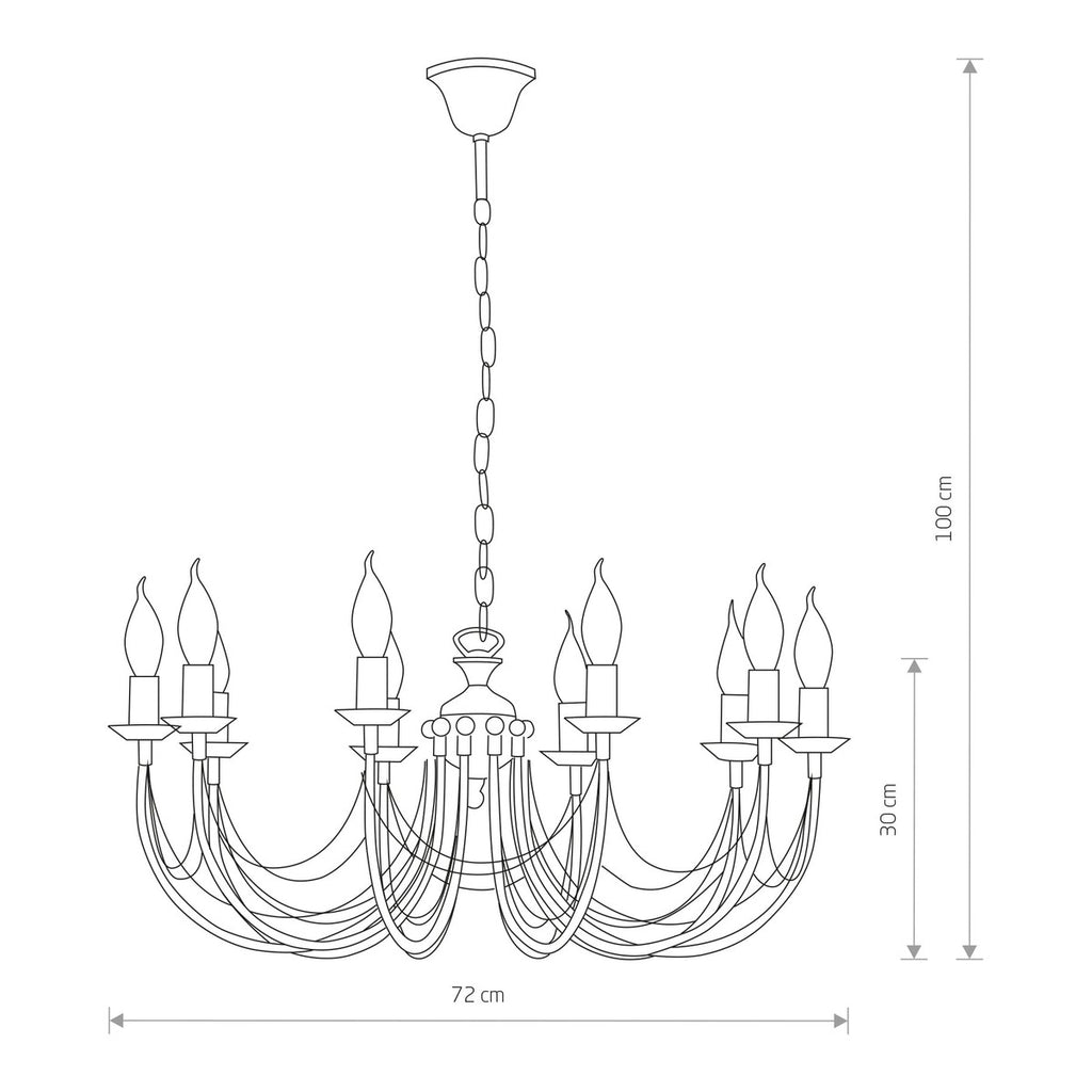 Nowodvorski Żyrandol ARES 10W only LED 50/60Hz - Stal lakierowana - Czarny patynowany złotem III 206