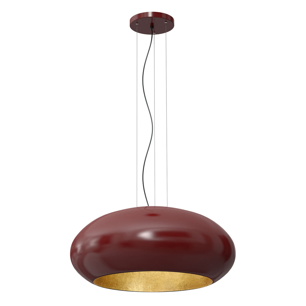 żyrandol Compo oval (dia 700) burgundy/gold 1xE27