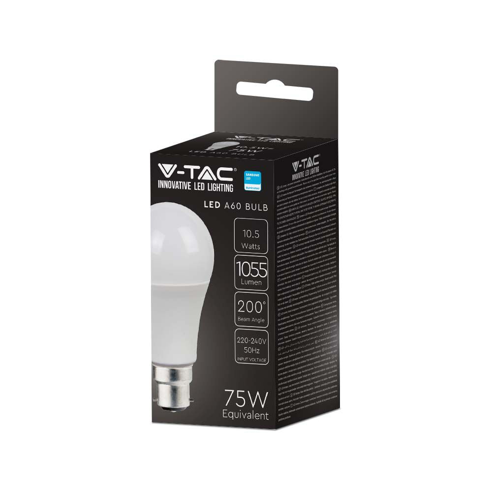 10.5W A60 Żarówka LED / Chip SAMSUNG / Barwa:3000K / Trzonek:B22