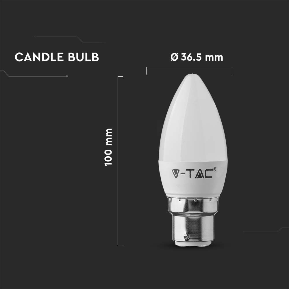 4.5W C35 Żarówka LED / Chip SAMSUNG / Barwa:3000K / Trzonek:B22