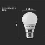 4.5W G45 Żarówka LED / Chip SAMSUNG / Barwa:3000K / Trzonek:B22