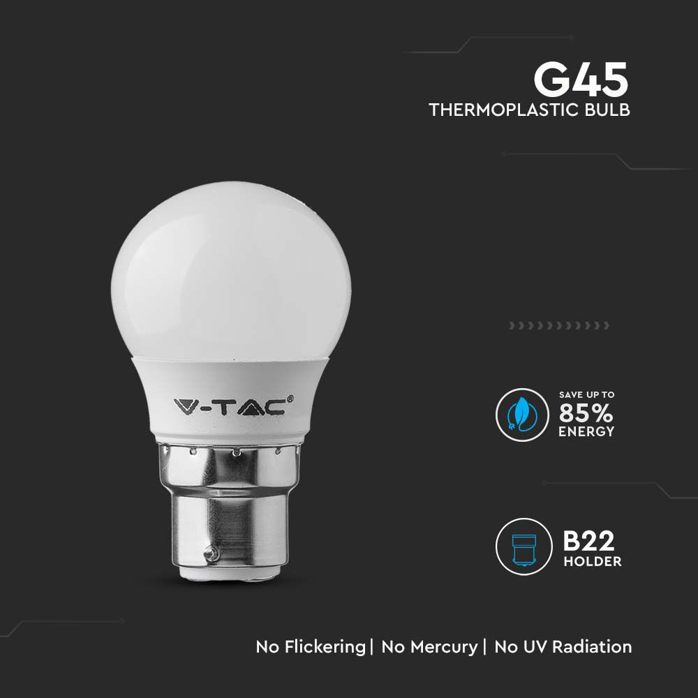 4.5W G45 Żarówka LED / Chip SAMSUNG / Barwa:3000K / Trzonek:B22