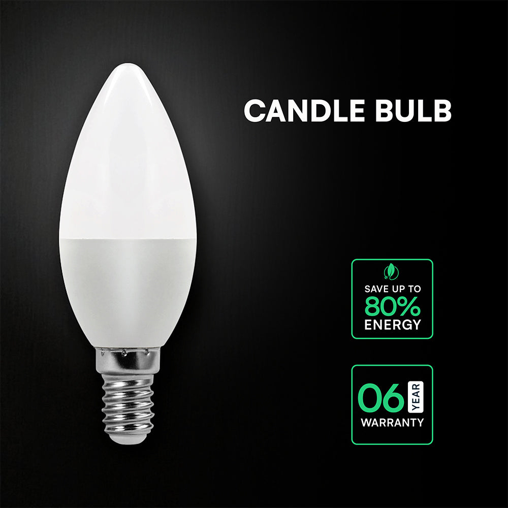 6.5W C35 Żarówka LED / Chip CREE / Barwa:4000K / Trzonek:E14 / 6 Lat gwarancji
