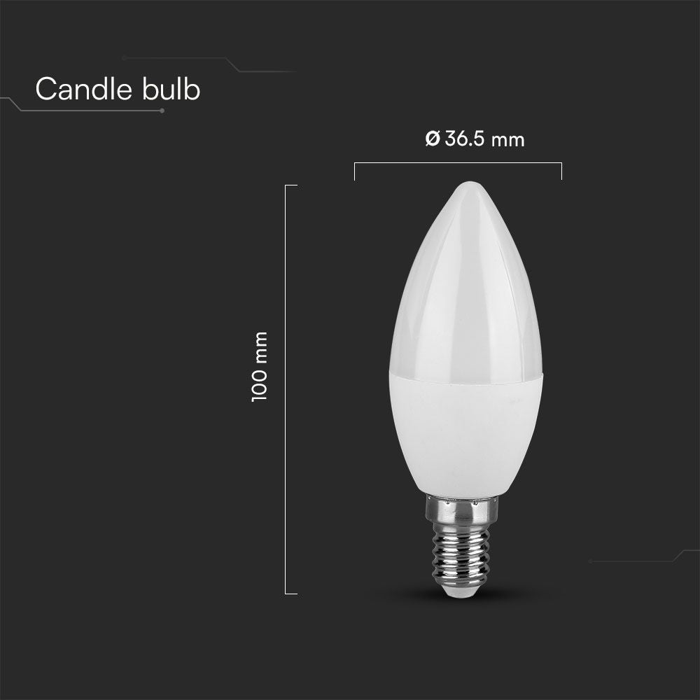 6,5W C35 Żarówka LED / Chip SAMSUNG / Barwa:6400k / Trzonek:E14