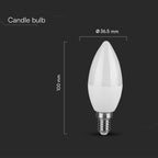 6,5W C35 Żarówka LED / Chip SAMSUNG / Barwa:6400k / Trzonek:E14