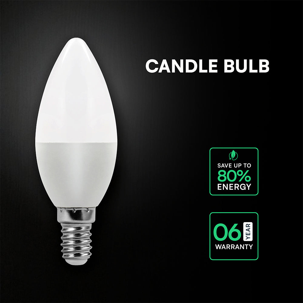 6.5W C35 Żarówka LED / Chip CREE / Barwa:6500K / Trzonek:E14 / 6 Lat gwarancji