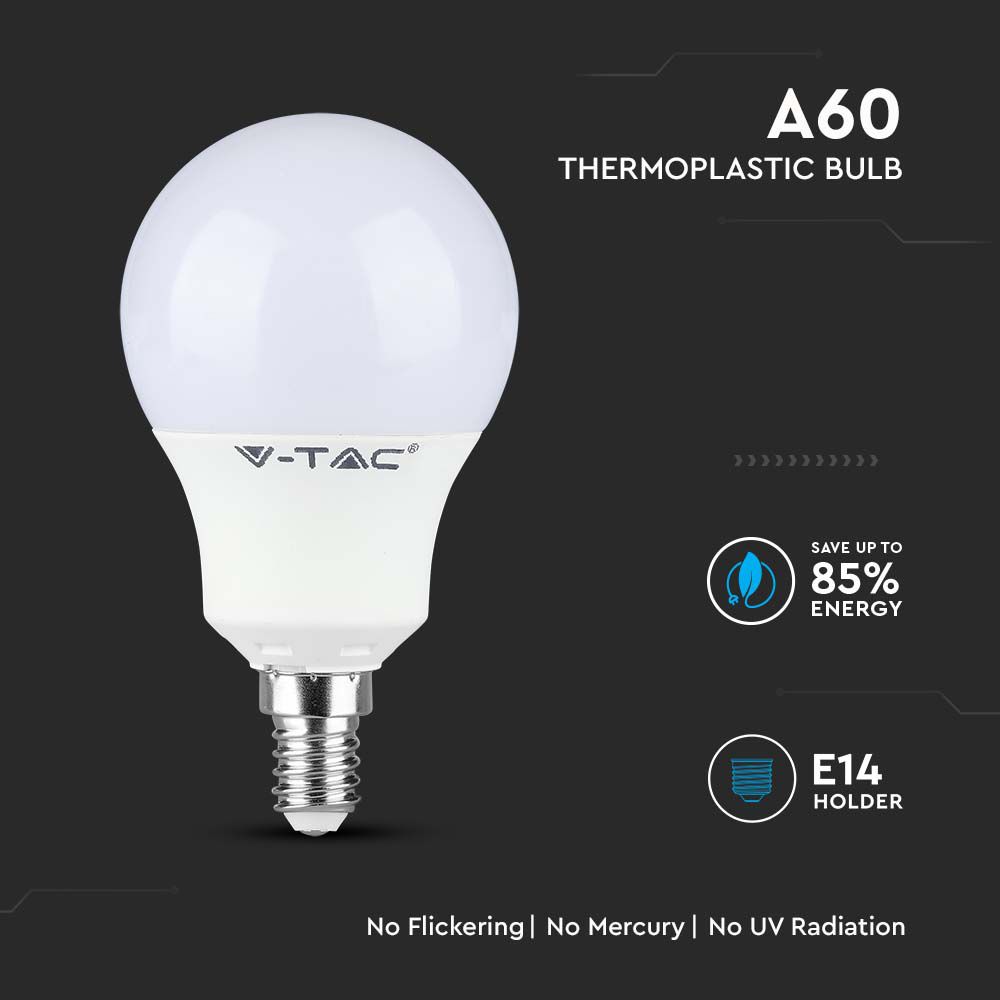 8.5W A60 Żarówka LED / Chip SAMSUNG / Barwa:4000K / Trzonek:E14